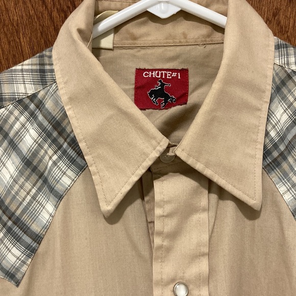 Chute #1 Brand Men’s Western Button Down Long-sleeved Shirt Cowboy Rockabilly - Picture 2 of 4